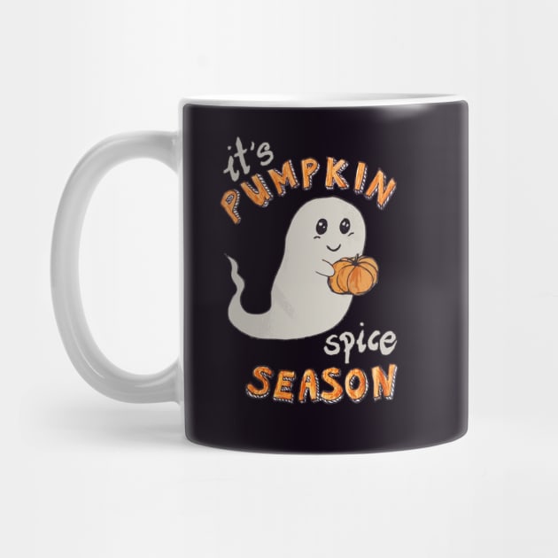 It's pumpkin spice season cute ghost and pumpkin by BoogieCreates